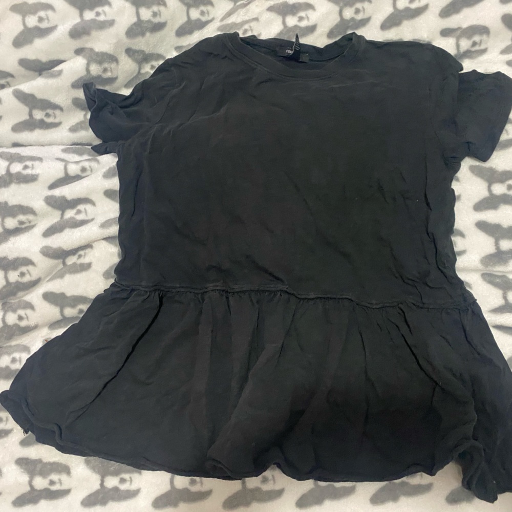 Black peplum T-shirt